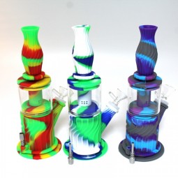 9'' Silicone With Glass Water Pipe With 10 MM Titanium Nail With 14 MM Bowl