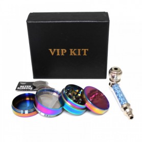 VIP Kit Box Rainbow Color Grinder Metal Pipe With Pipe Screen Set