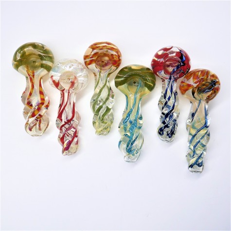 3.5" TWISTED COLOR SWIRL HEAVY GLASS HAND PIPE