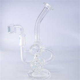 7.5" CLEAR GLASS RECYCLER DAB RIG W/ 14MM FEMALE BANGER