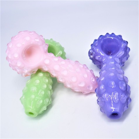 5" SOLID COLOR GLASS STUDDED HANDPIPE