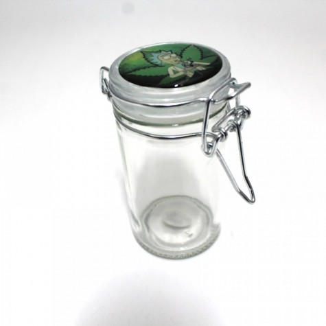 Glass Jar Top Decal Design With Clips Lid Small Size