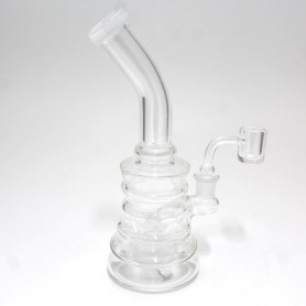 8'' Beaker Base Clear Dab Rig Water Pipe With 14 MM Male Quartz Banger