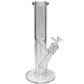 12'' 9 MM Thick Flat Bottom Straight Shooter Water Pipe With Down Stem & 14 MM Male Bowl Glass On Glass