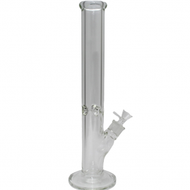 16'' 9 MM Thick Flat Bottom Straight Shooter Water Pipe With Down Stem & 14 MM Male Bowl Glass On Glass