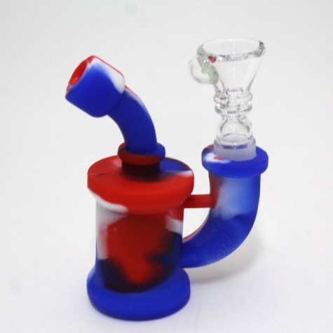 3'' Silicon Multi color Water Pipe With 14 MM Male Banger