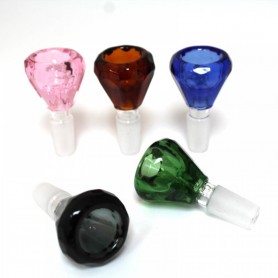 Long Diamond Shape Glass Bowl 18 MM Male Glass On Glass
