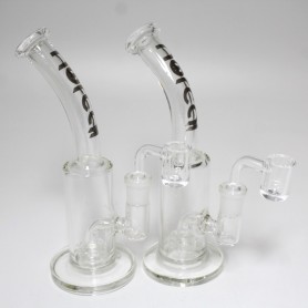 7'' Flat Bottom Curve Design Dab Rig Water Pipe With 14 MM Male Banger
