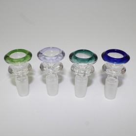 14 MM Male Tube Color Bowl Glass On Glass