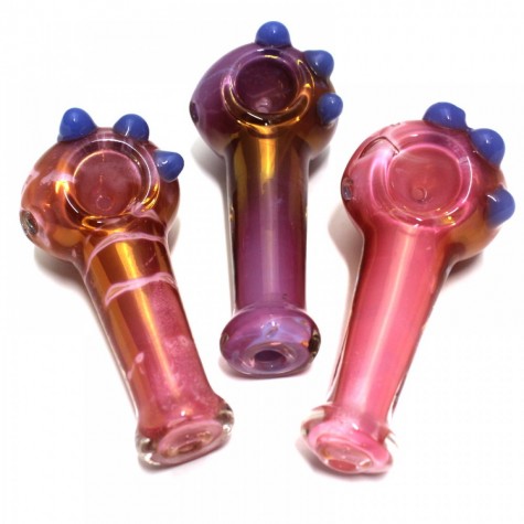 4'' 3 Dot Pink Color Heavy Duty Glass Hand Pipe