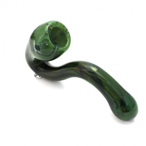 5'' Green Color Heavy Duty Glass Sherlock Pipe