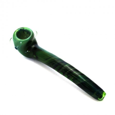 6.5'' Green Color Heavy Duty Glass Sherlock Pipe