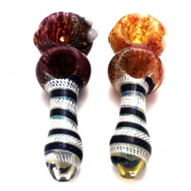 5.5'' Double Bowl Multi Color Heavy Duty Glass Hand Pipe