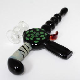 12'' Gun Shape Black Tube Color New Design Glass Bubbler Large Size