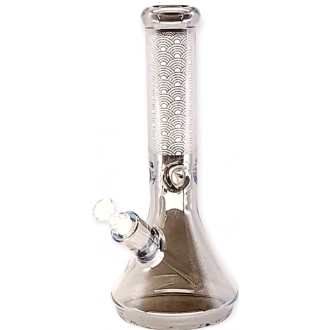 16" Cali Cloud X Electro Plated Art 9MM Beaker Water Pipe With 14MM Male Bowl