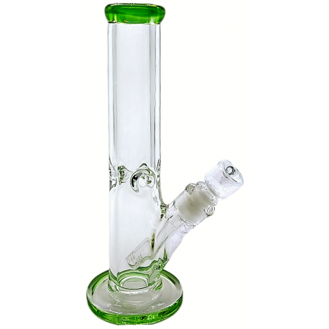 12" Color Top Heavy Clear Straight Glass Water Pipe