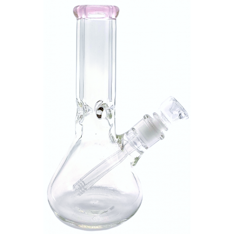 10" 9MM Tube Color Glass Beaker Water Pipe w/ 14MM Male Bowl