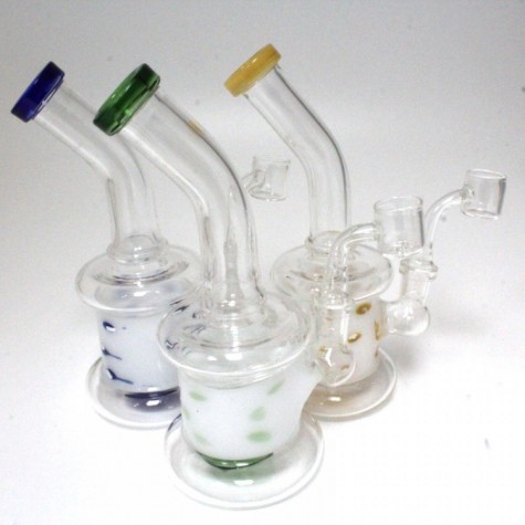 7'' Dot Tube Color Dab Rig Water Pipe 14 MM Male Banger
