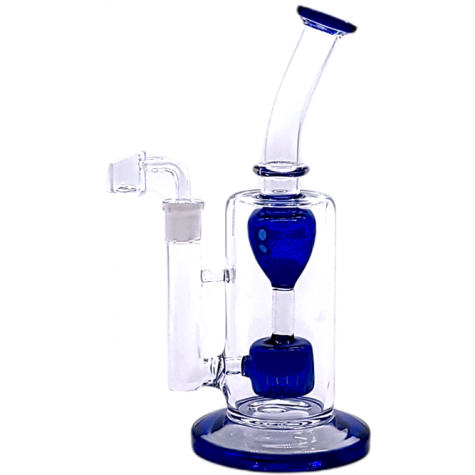 10" TEAR DROP RECYCLER FLAT BOTTOM WATER PIPE WITH PERCOLATOR