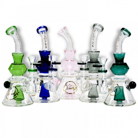 8'' Cali Cloudx Cubed Design Tube Color Water Pipe G-G
