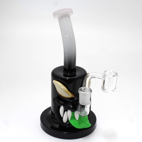 8'' Assorted Monster Design Hand Made Art Dab Rig Water Pipe With 14 MM Male Banger
