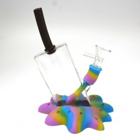 7'' Silicone Base Multi Color Melted Ice Cream Style Water Pipe