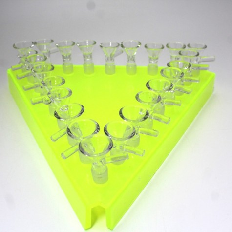 Acrylic Triangle Shape Bowl OR Banger Display Fit For 24 Pieces 14 MM Male Bowls OR Bangers